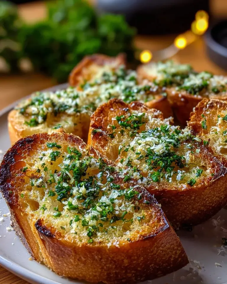 Artisan Parmesan Garlic Bread with melted cheese and herbs