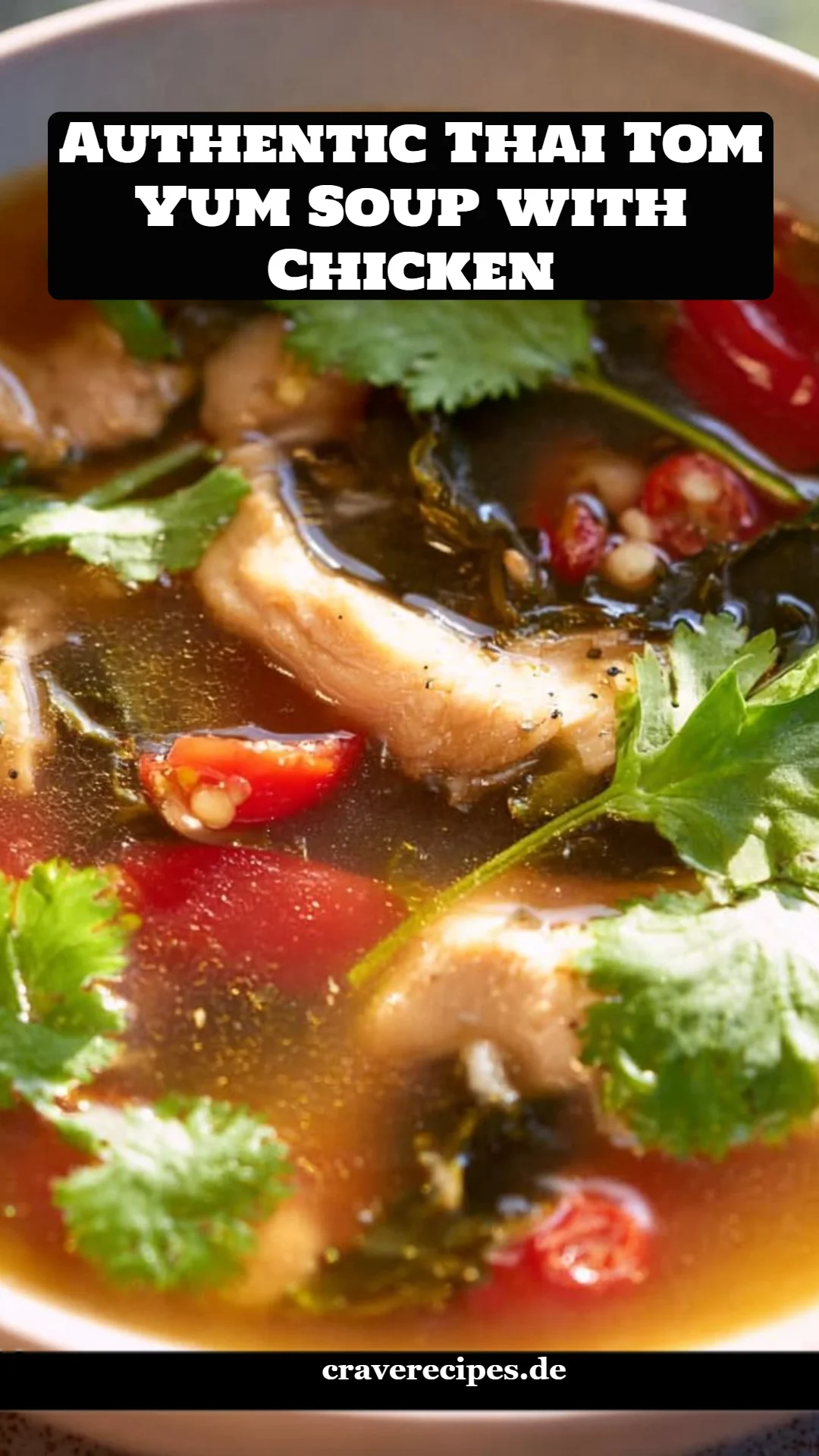 Authentic Thai Tom Yum Soup with Chicken