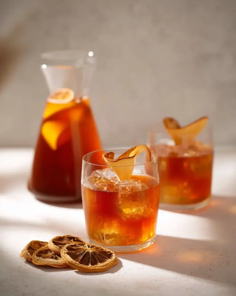 Bael Fruit Tea brewed with dried bael fruit slices in a cup.
