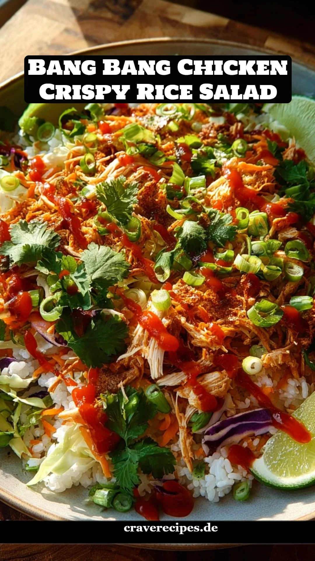 Bang Bang Chicken Crispy Rice Salad