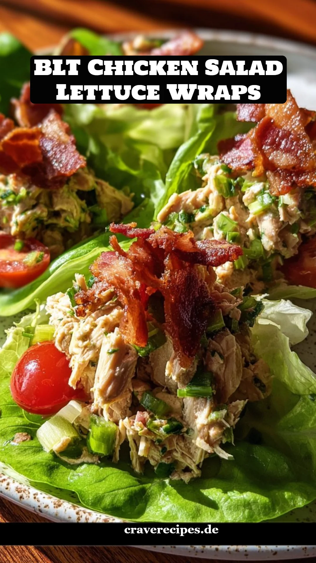 BLT Chicken Salad Lettuce Wraps
