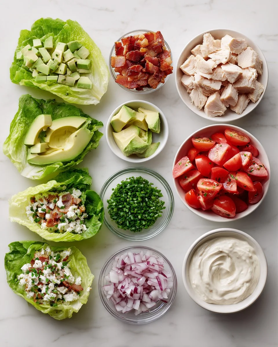 Fresh Light BLT Chicken Salad Lettuce Wraps