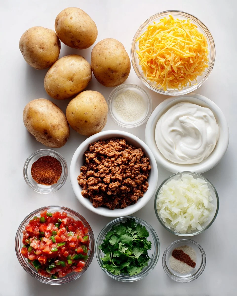 Cheesy Taco Potatoes Bake with Ground Beef