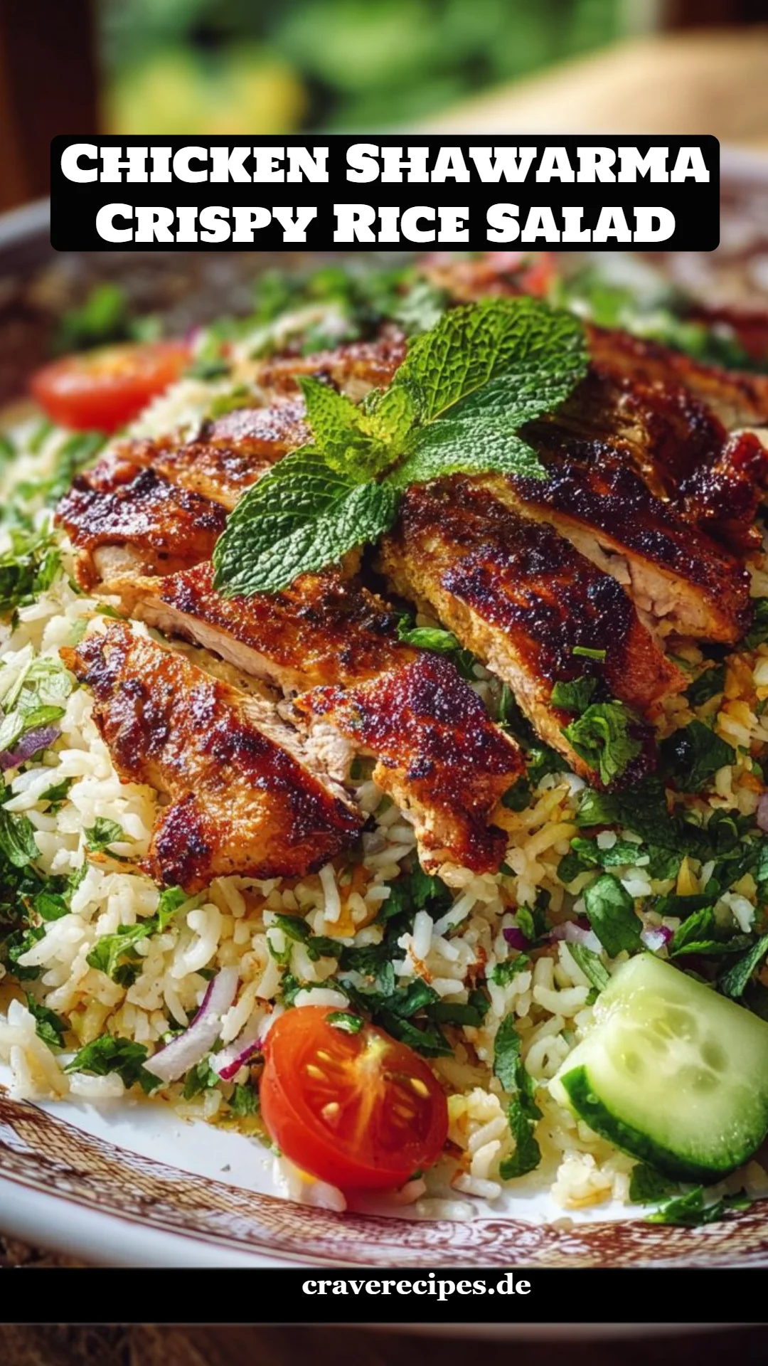 Chicken Shawarma Crispy Rice Salad