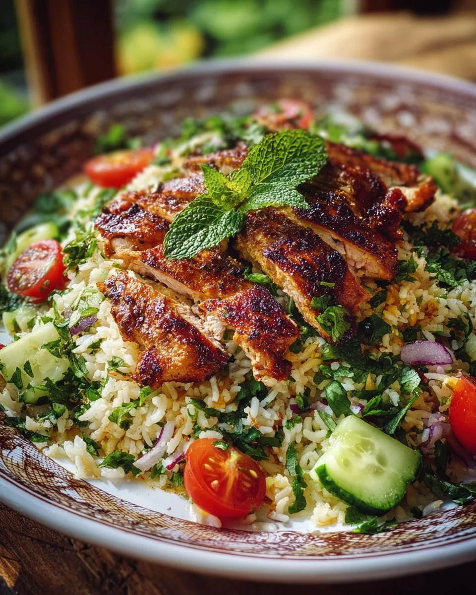 Chicken Shawarma Crispy Rice Salad