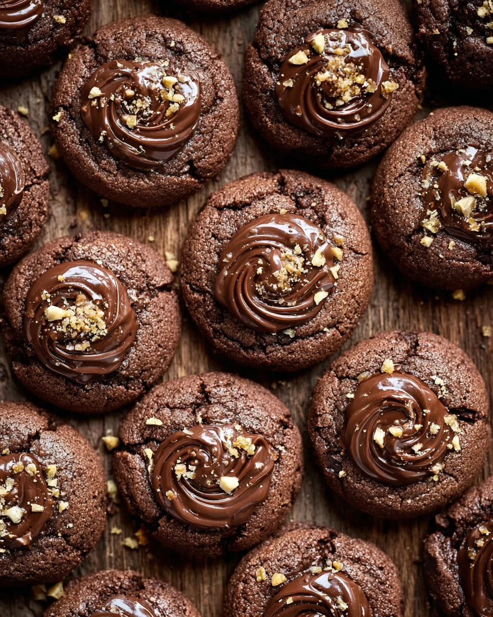 Chocolate Hazelnut Thumbprint Cookies