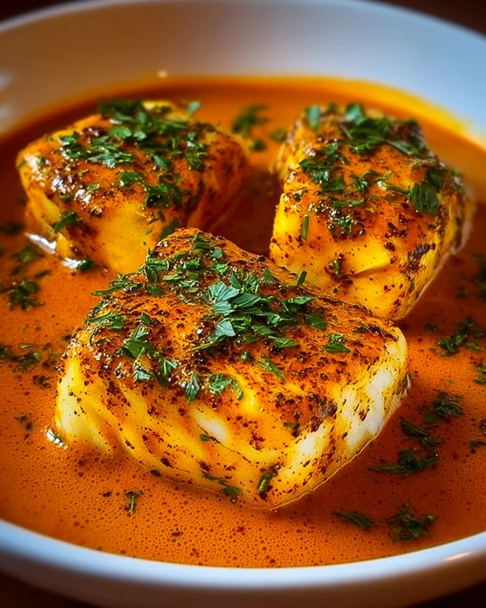 Cod in Roasted Red Pepper Sauce