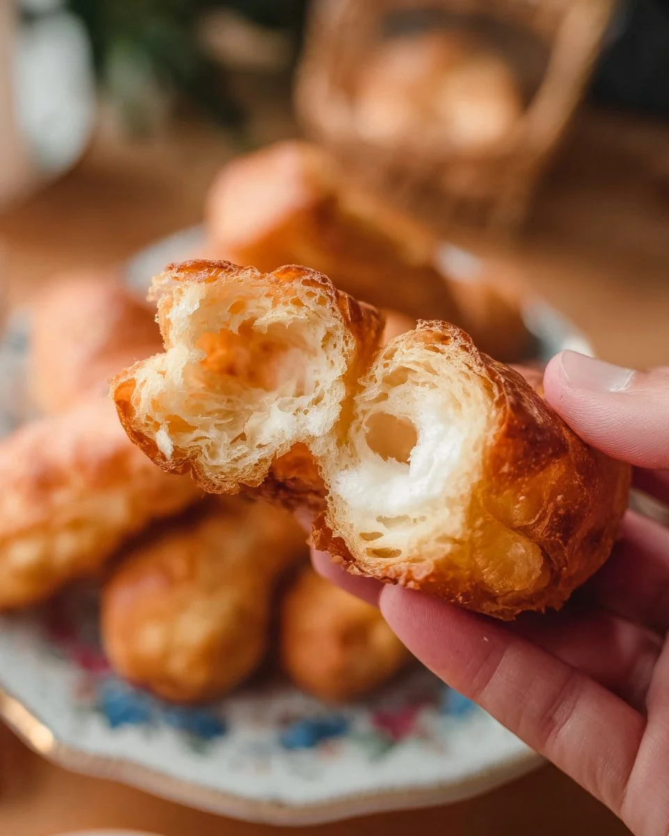 Crisp and airy Chinese doughnuts (Pa Tong Ko) served with dipping sauce