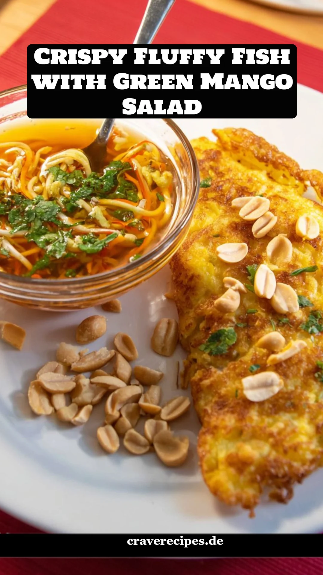 Crispy Fluffy Fish with Green Mango Salad