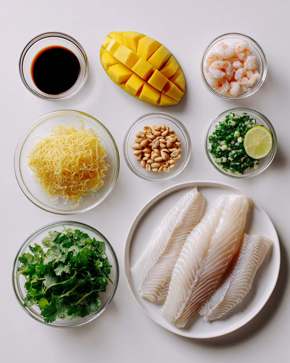 Crispy Fluffy Fish with Green Mango Salad