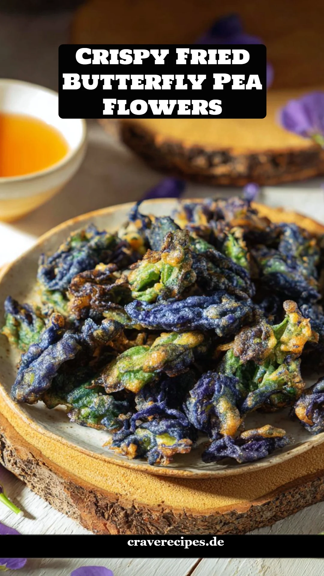 Crispy Fried Butterfly Pea Flowers