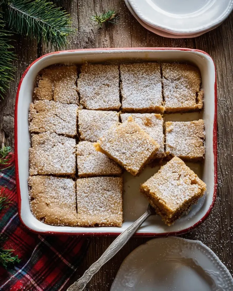 Delicious gingerbread brownies topped with festive icing
