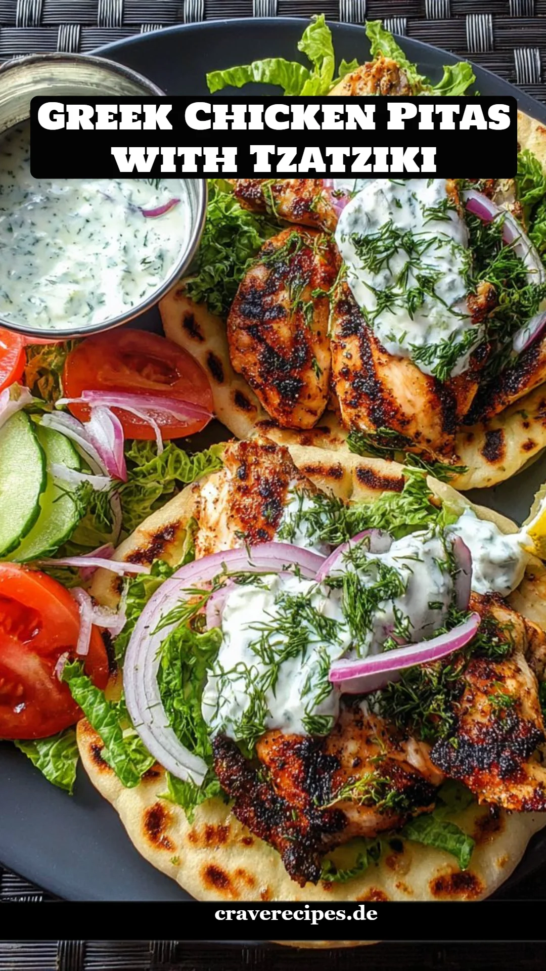 Greek Chicken Pitas with Tzatziki