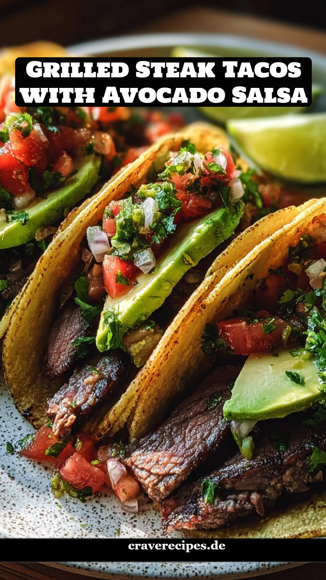 Grilled Steak Tacos with Avocado Salsa