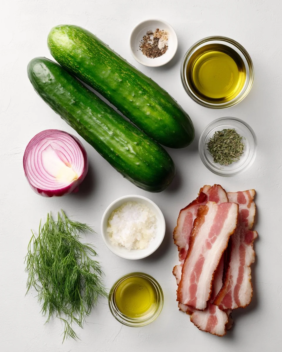 Healthy Cucumber Salad with Bacon