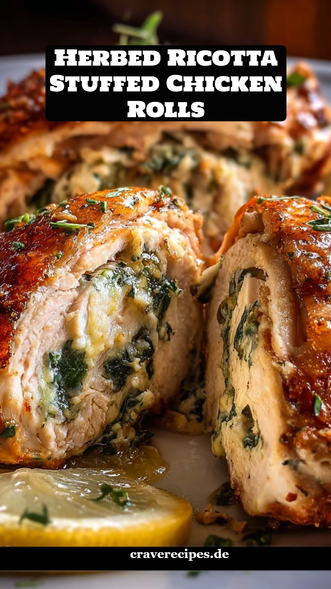 Herbed Ricotta Stuffed Chicken Rolls