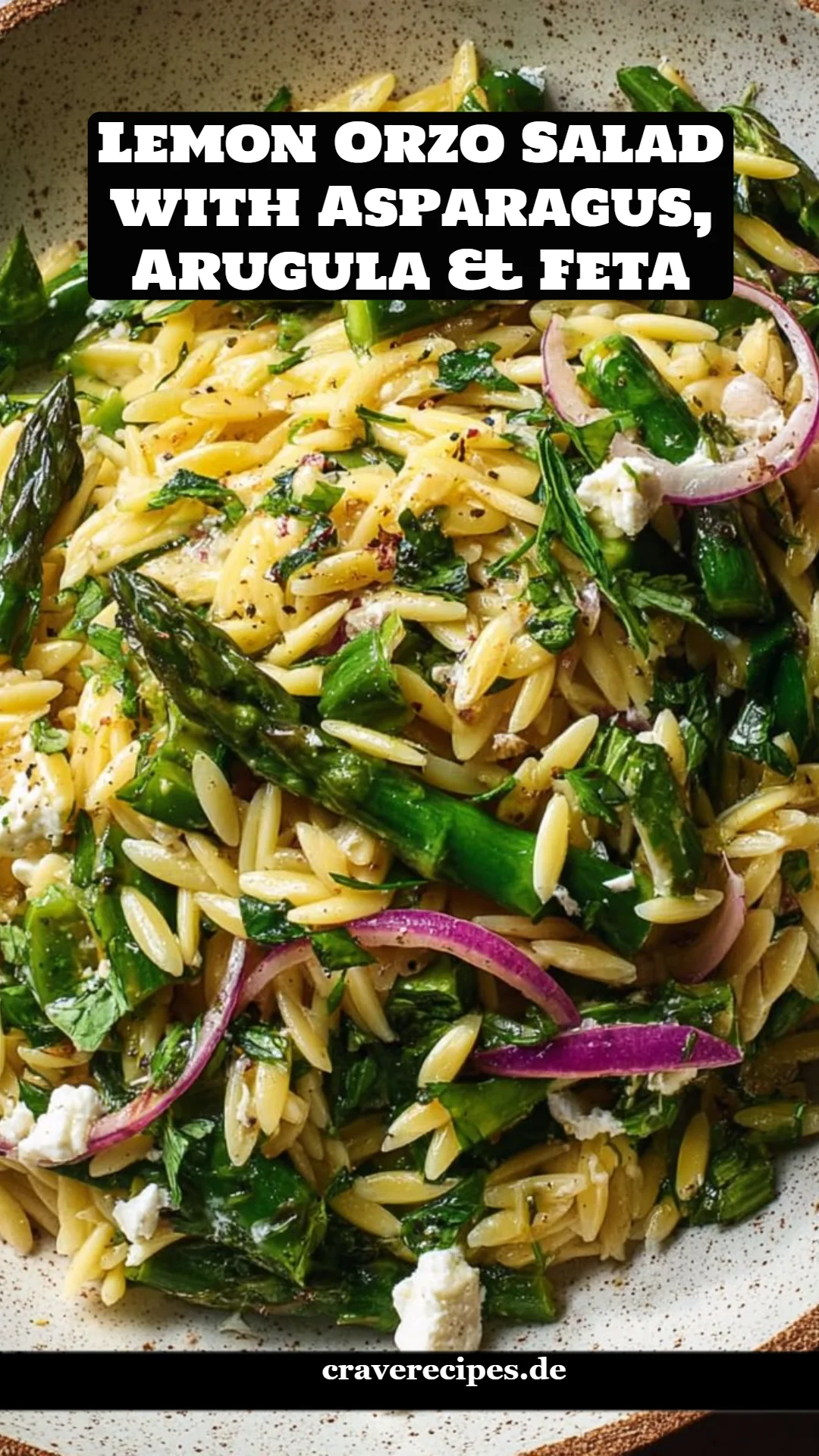 Lemon Orzo Salad with Asparagus, Arugula & Feta