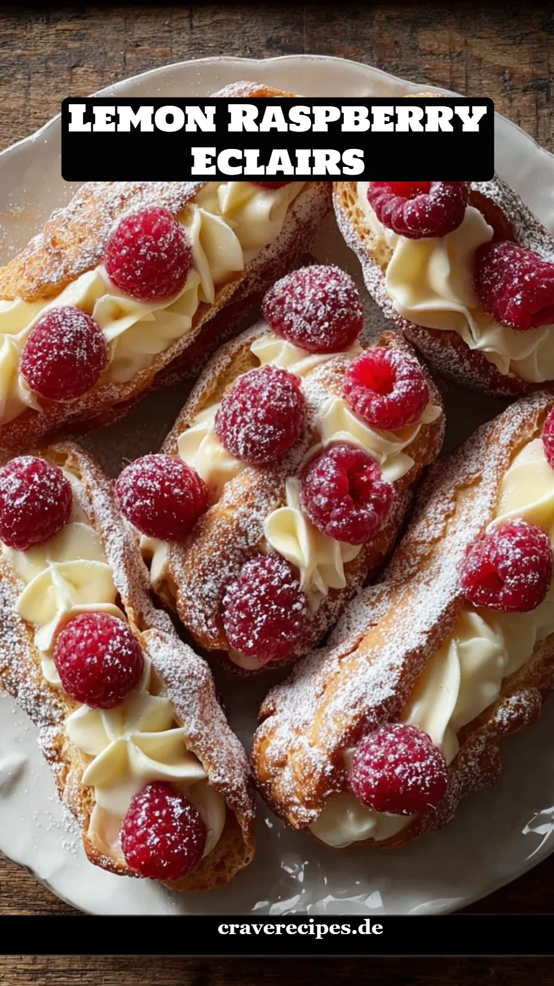 Lemon Raspberry Eclairs