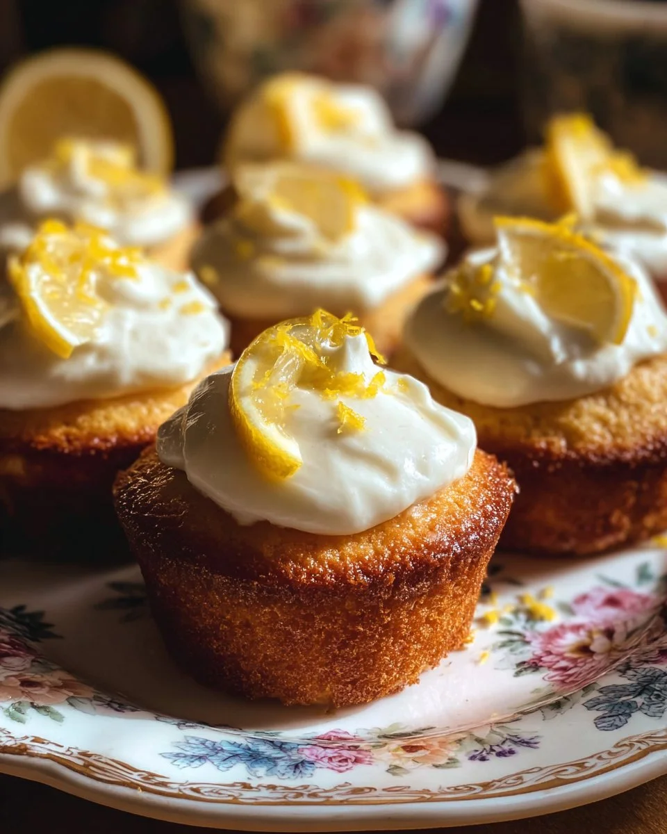 Light and fluffy lemon cupcakes topped with lemon frosting.