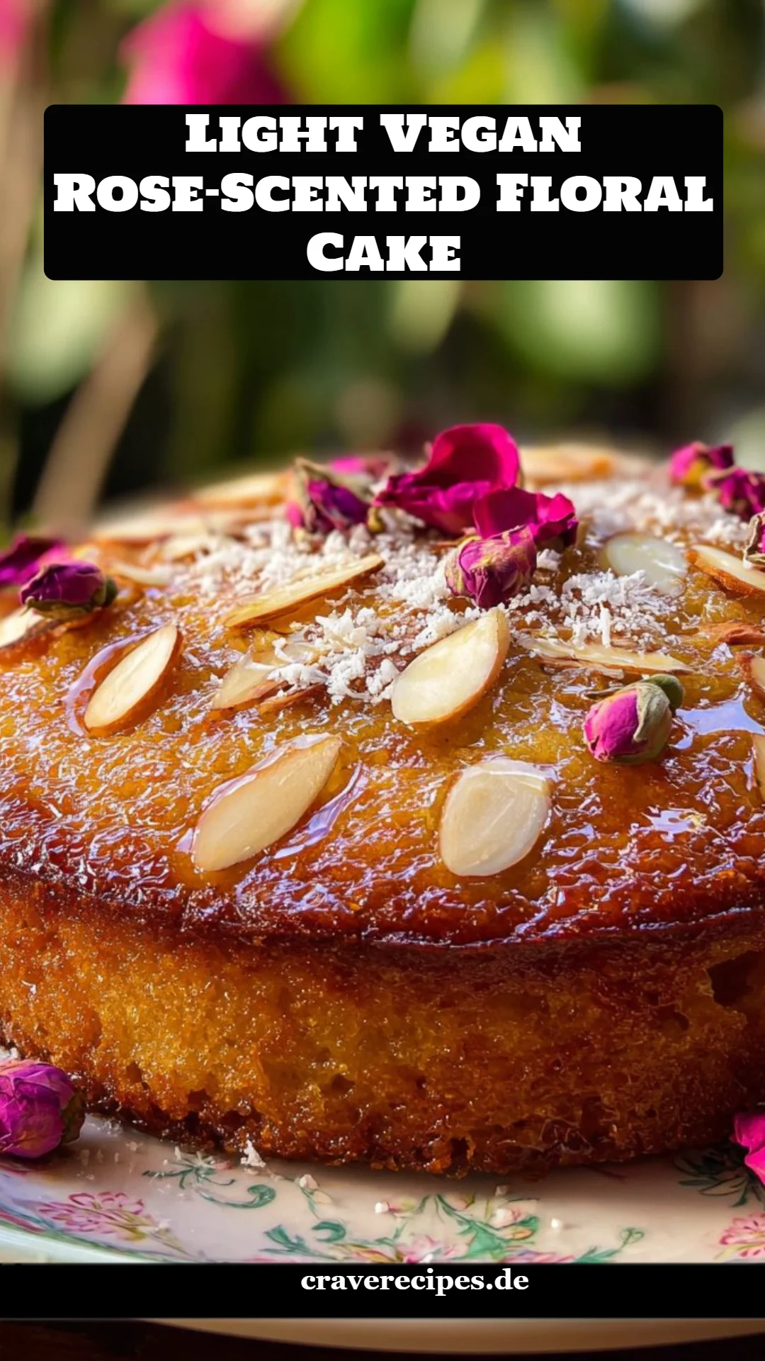 Light Vegan Rose-Scented Floral Cake