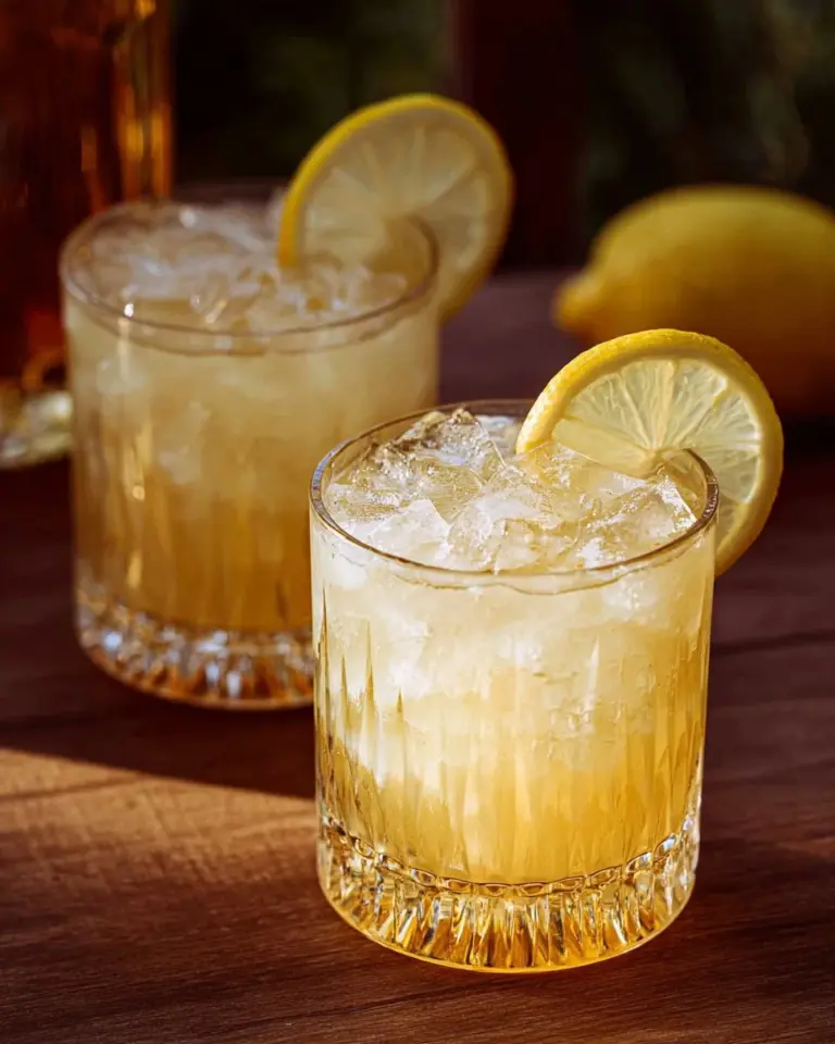 A refreshing Maple Whiskey Sour cocktail served in a glass.