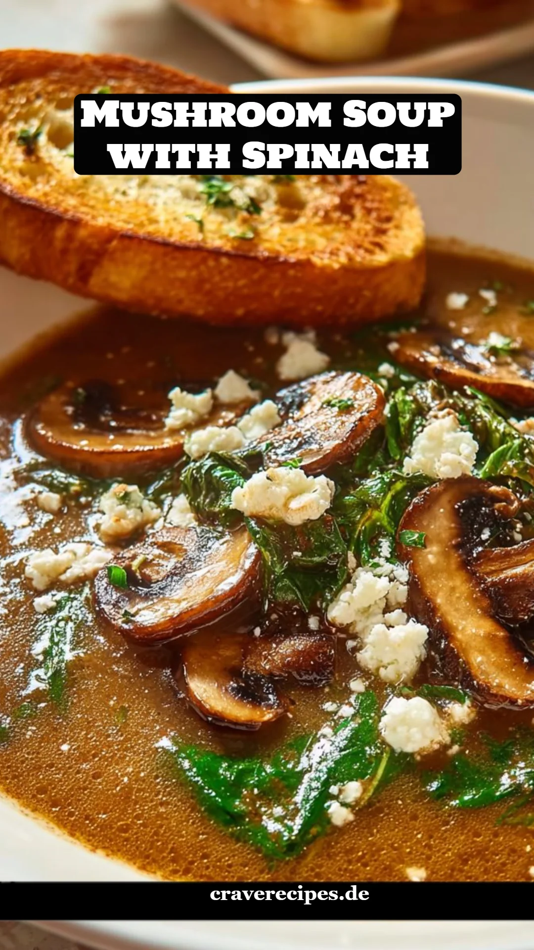 Mushroom Soup with Spinach