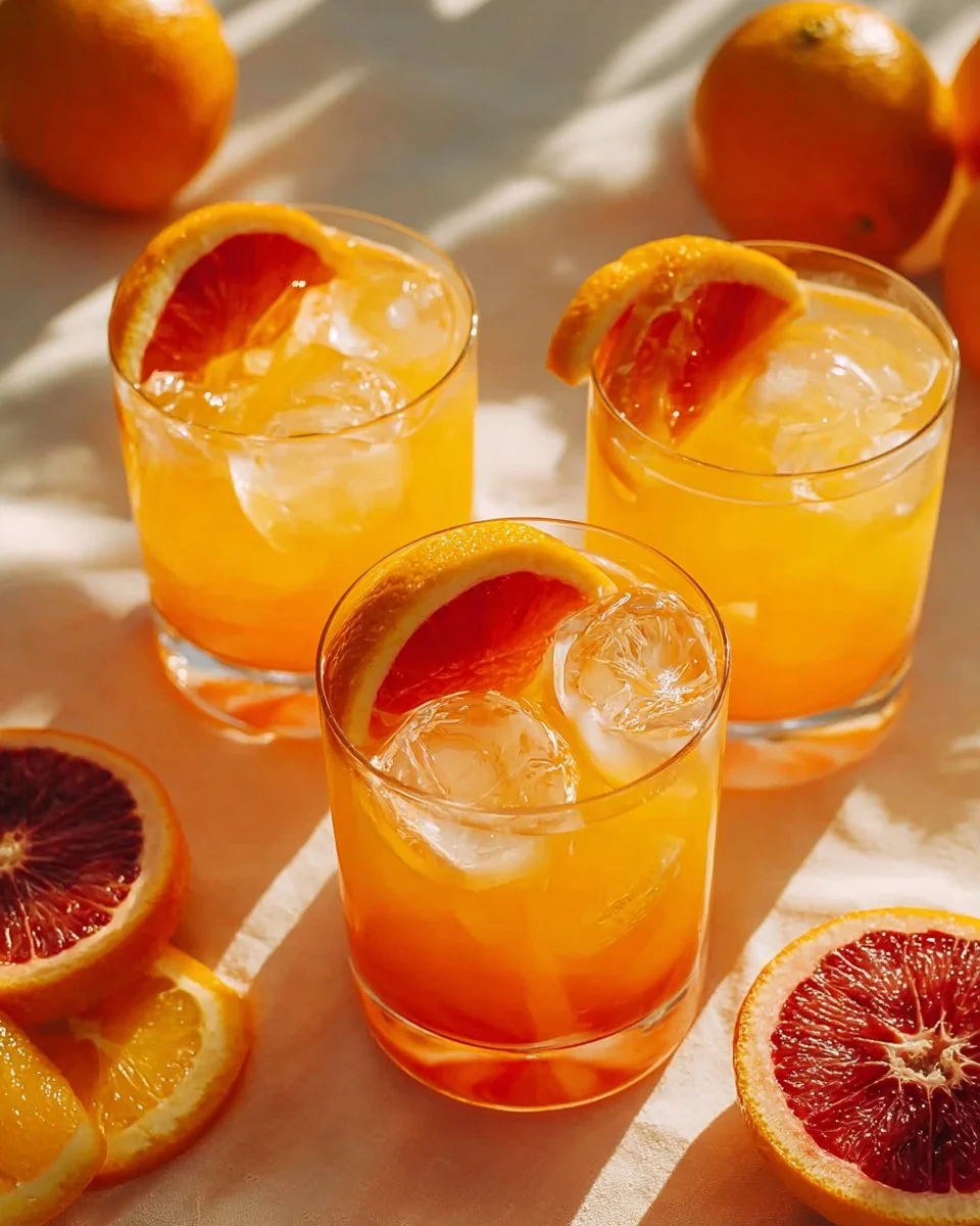 Orange Crush cocktail in a glass garnished with an orange slice.