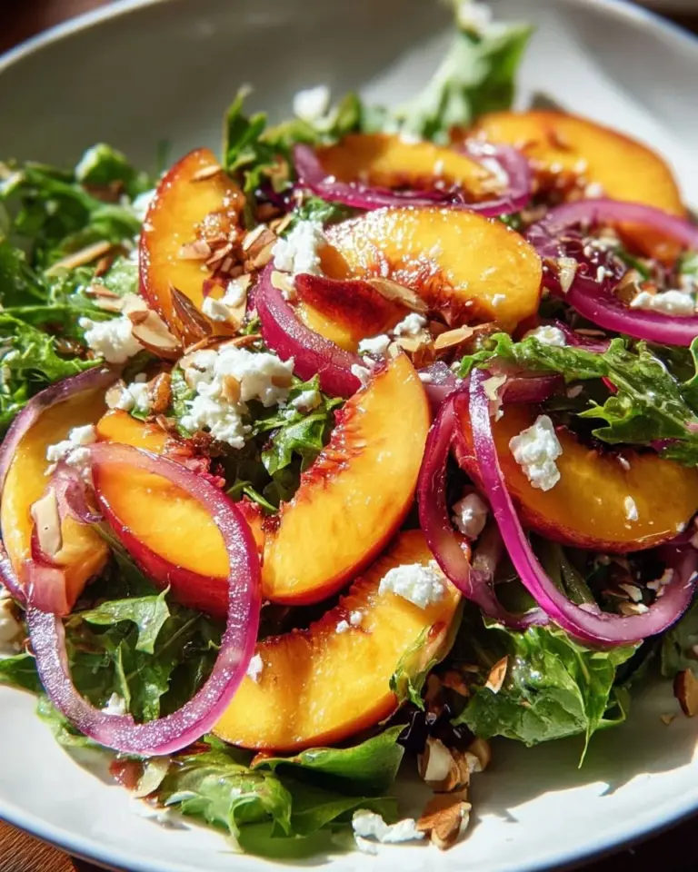 Delicious Peach Arugula Salad with vibrant colors and fresh ingredients