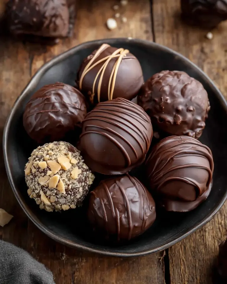 Peanut butter balls with Rice Krispies on a white plate