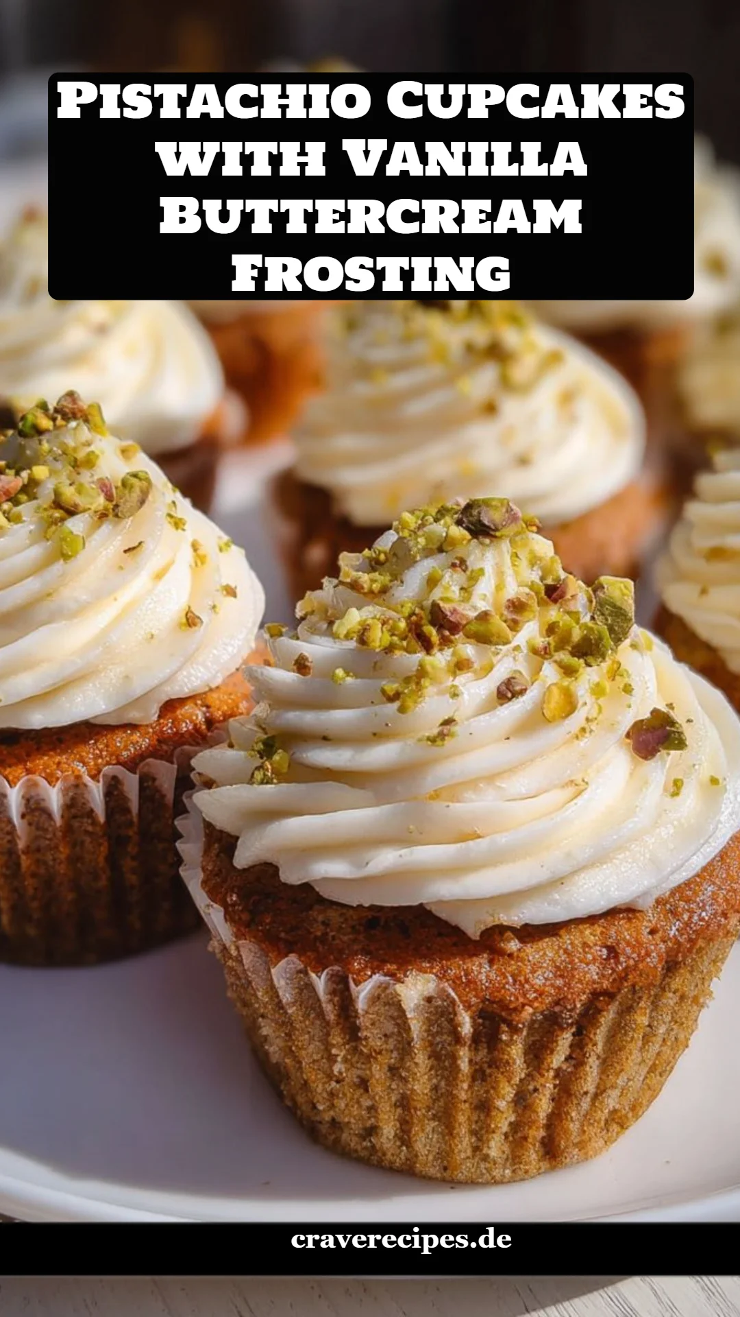 Pistachio Cupcakes with Vanilla Buttercream Frosting