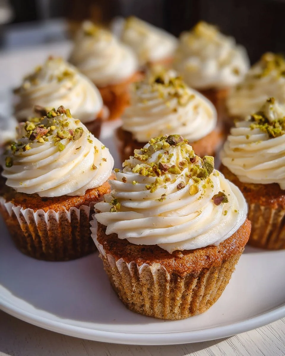 Pistachio Cupcakes with Vanilla Buttercream Frosting