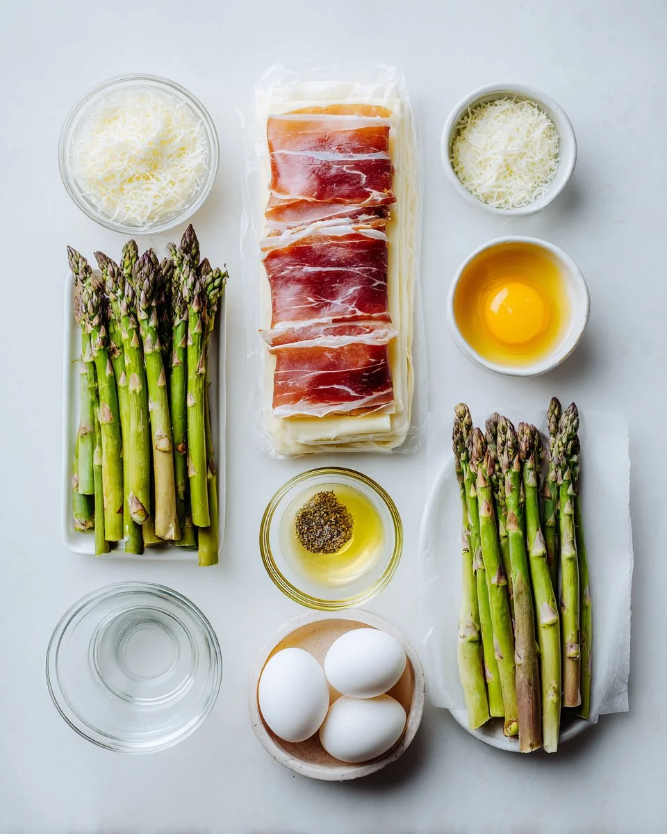 Prosciutto Asparagus Puff Pastry Bundles