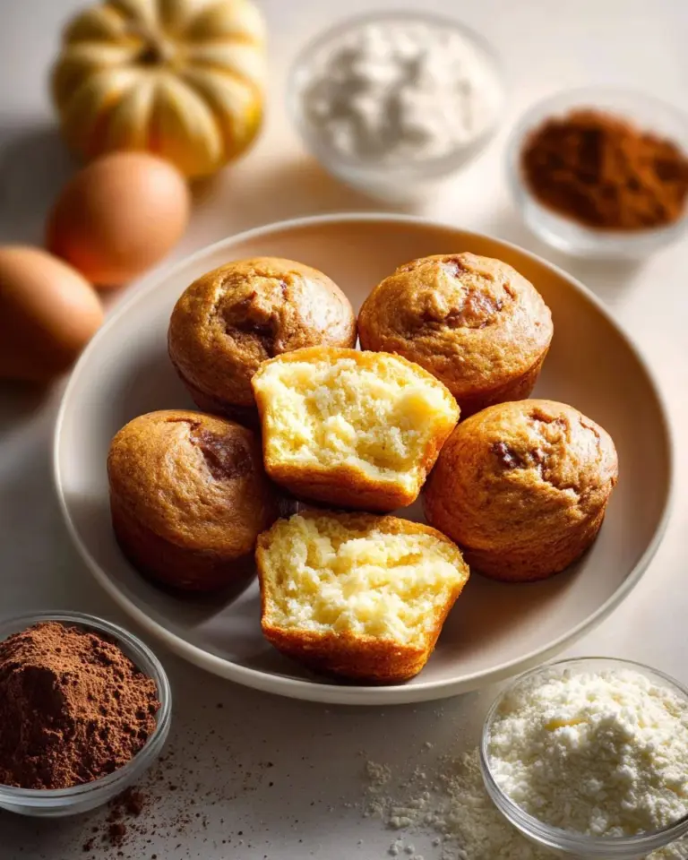 Pumpkin Cheesecake Muffins topped with creamy frosting and pumpkin spice.