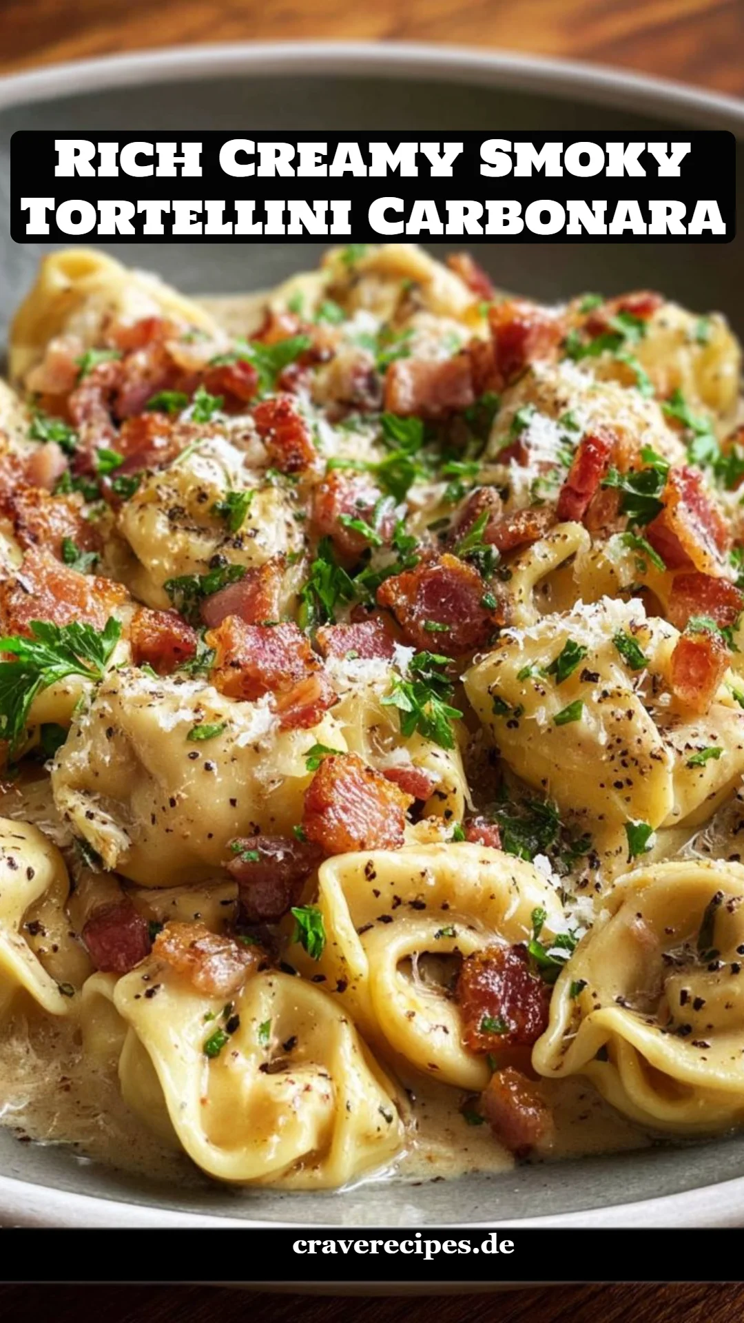 Rich Creamy Smoky Tortellini Carbonara