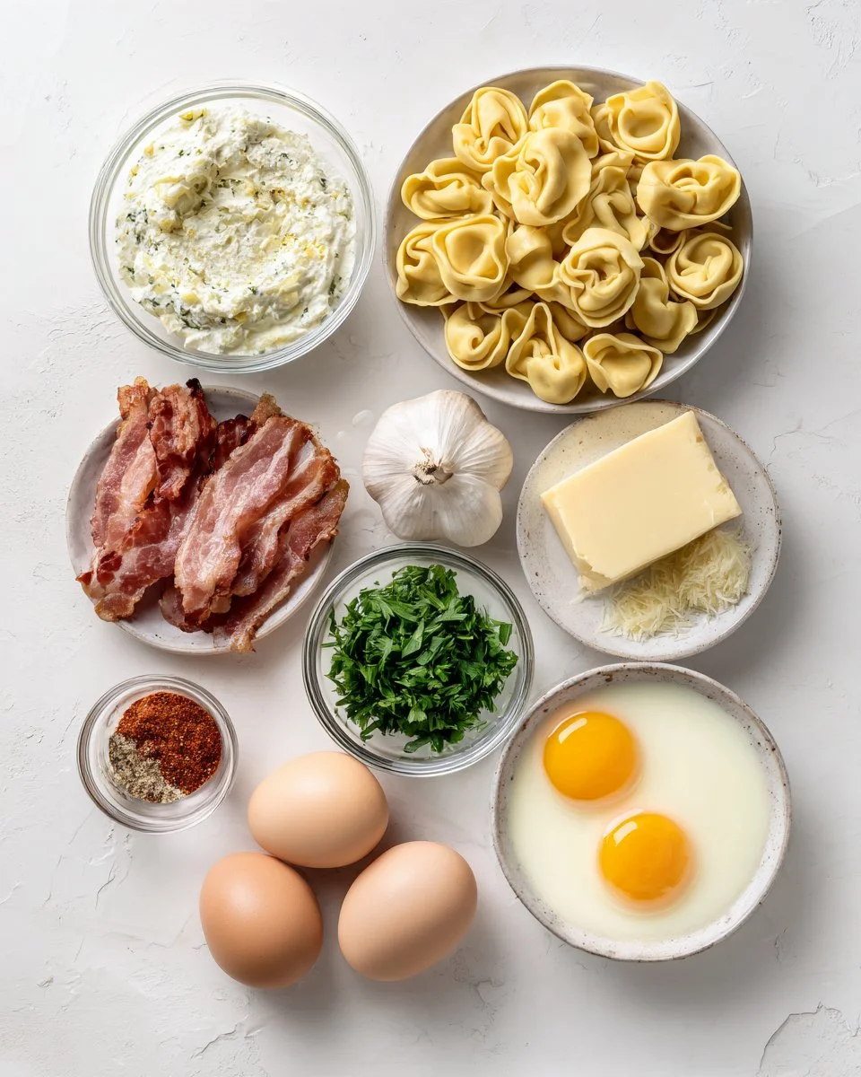 Rich Creamy Smoky Tortellini Carbonara