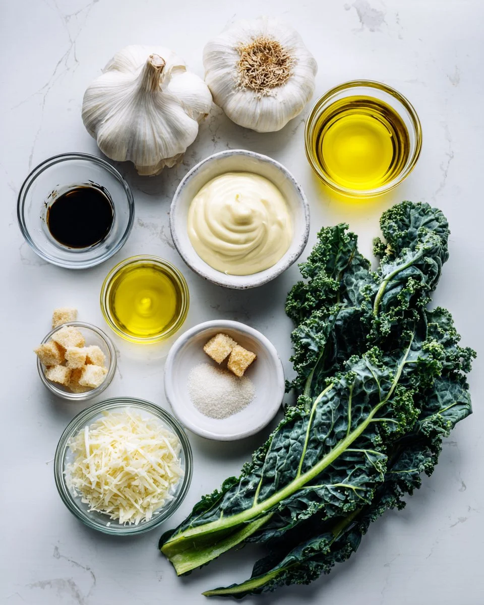 Roasted Garlic & Kale Caesar Salad