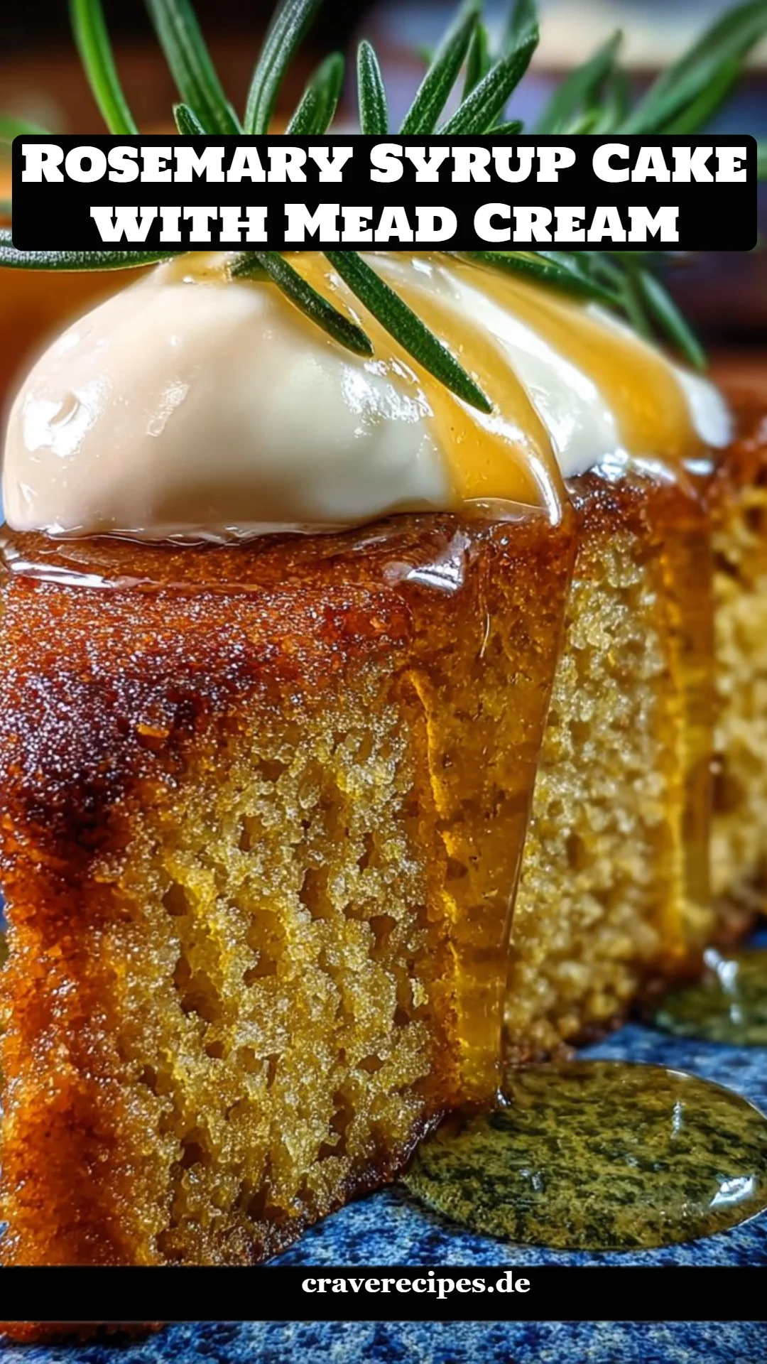 Rosemary Syrup Cake with Mead Cream