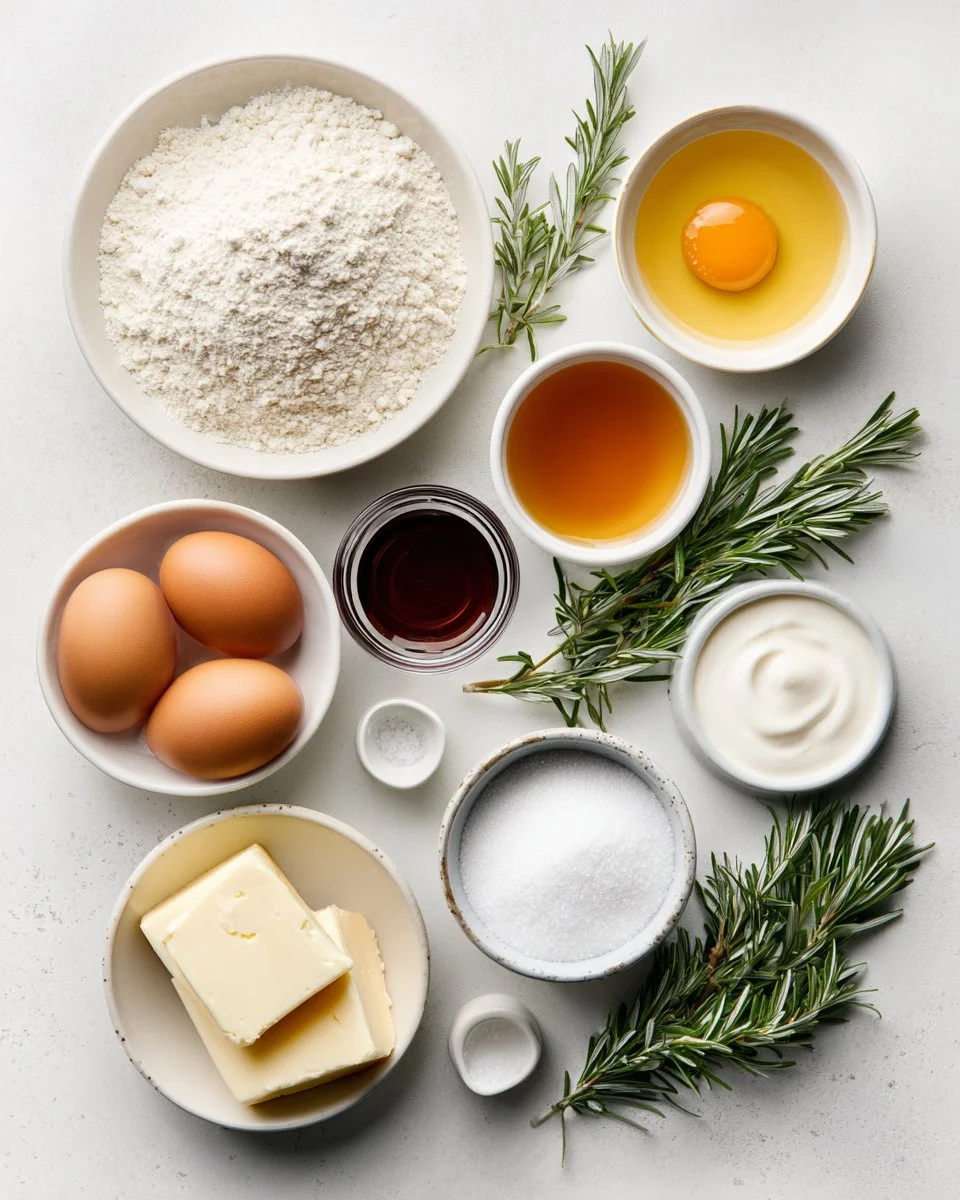 Rosemary Syrup Cake with Mead Cream