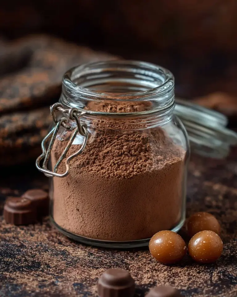 Delicious Salted Caramel Hot Cocoa Mix in a cozy mug.