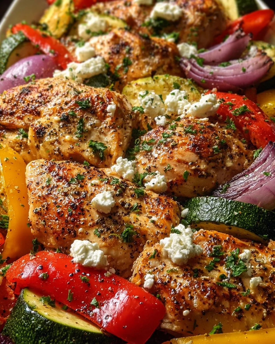Sheet Pan Mediterranean Chicken with Zucchini and vibrant vegetables