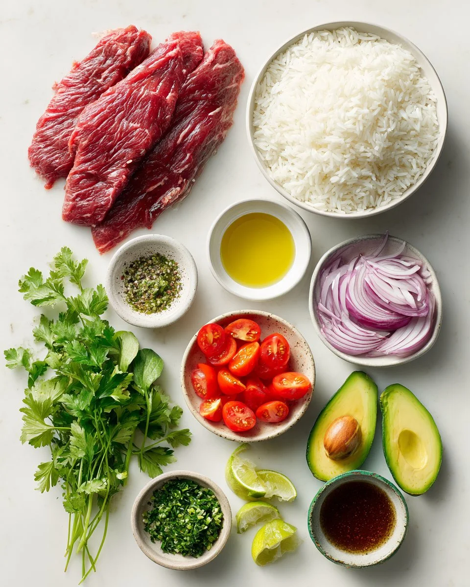 Skirt Steak Rice Bowls with Chimichurri Sauce