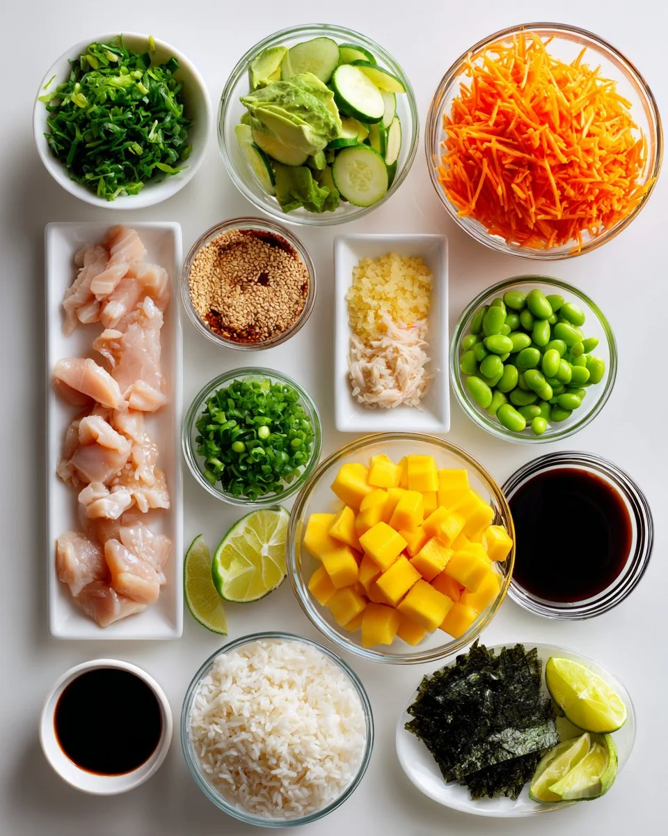 Sticky Chicken Poke Bowls