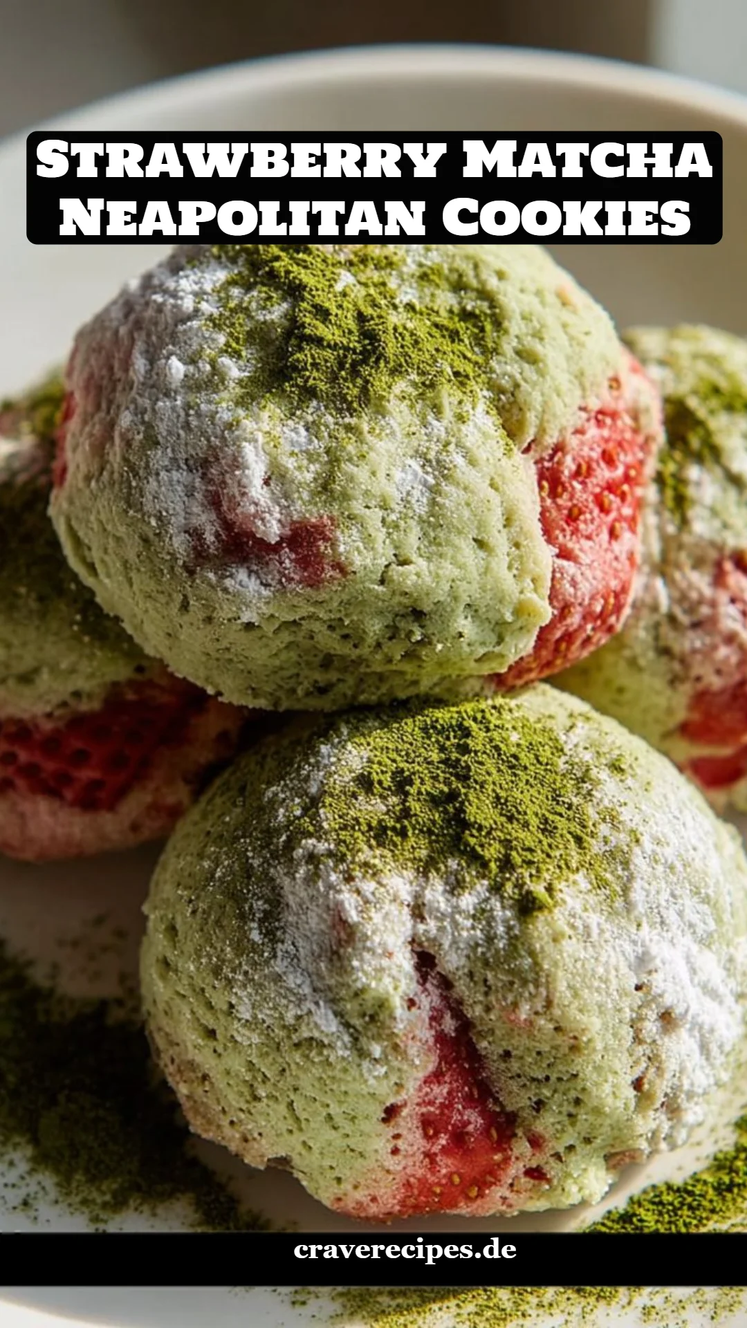 Strawberry Matcha Neapolitan Cookies