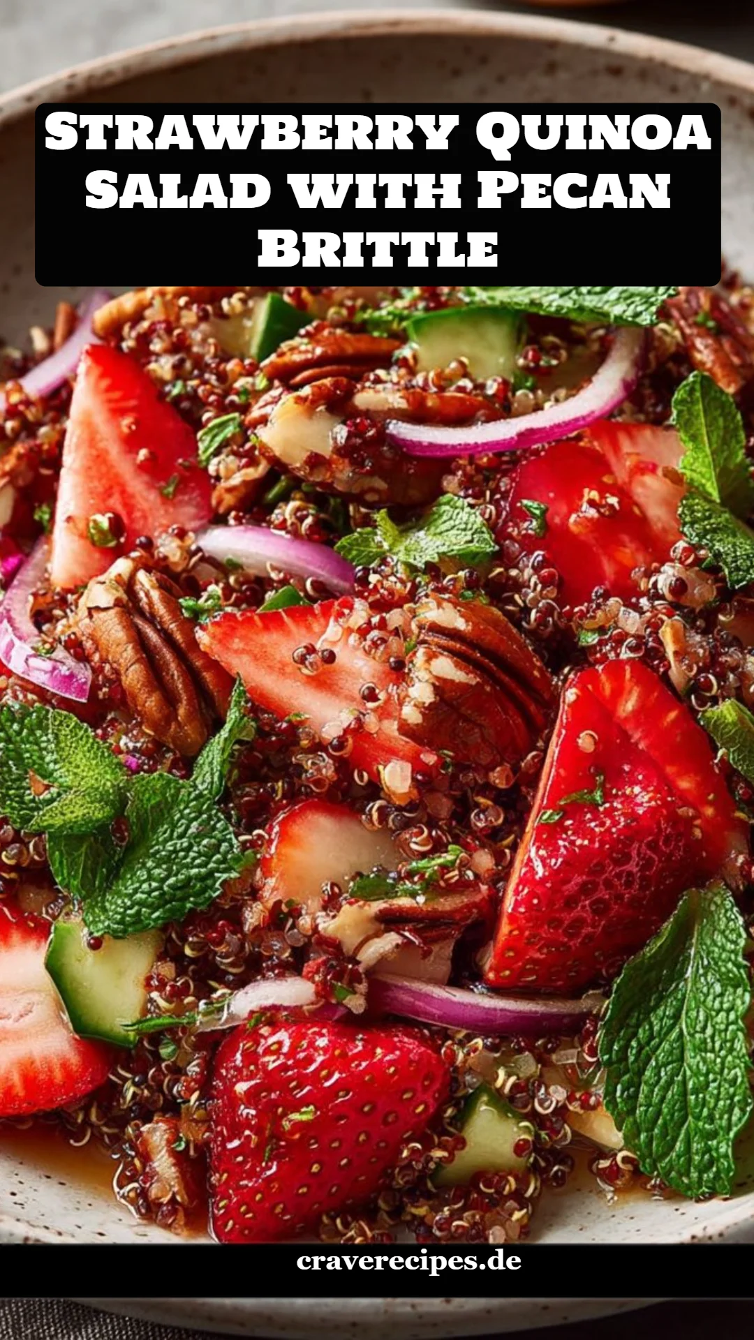 Strawberry Quinoa Salad with Pecan Brittle