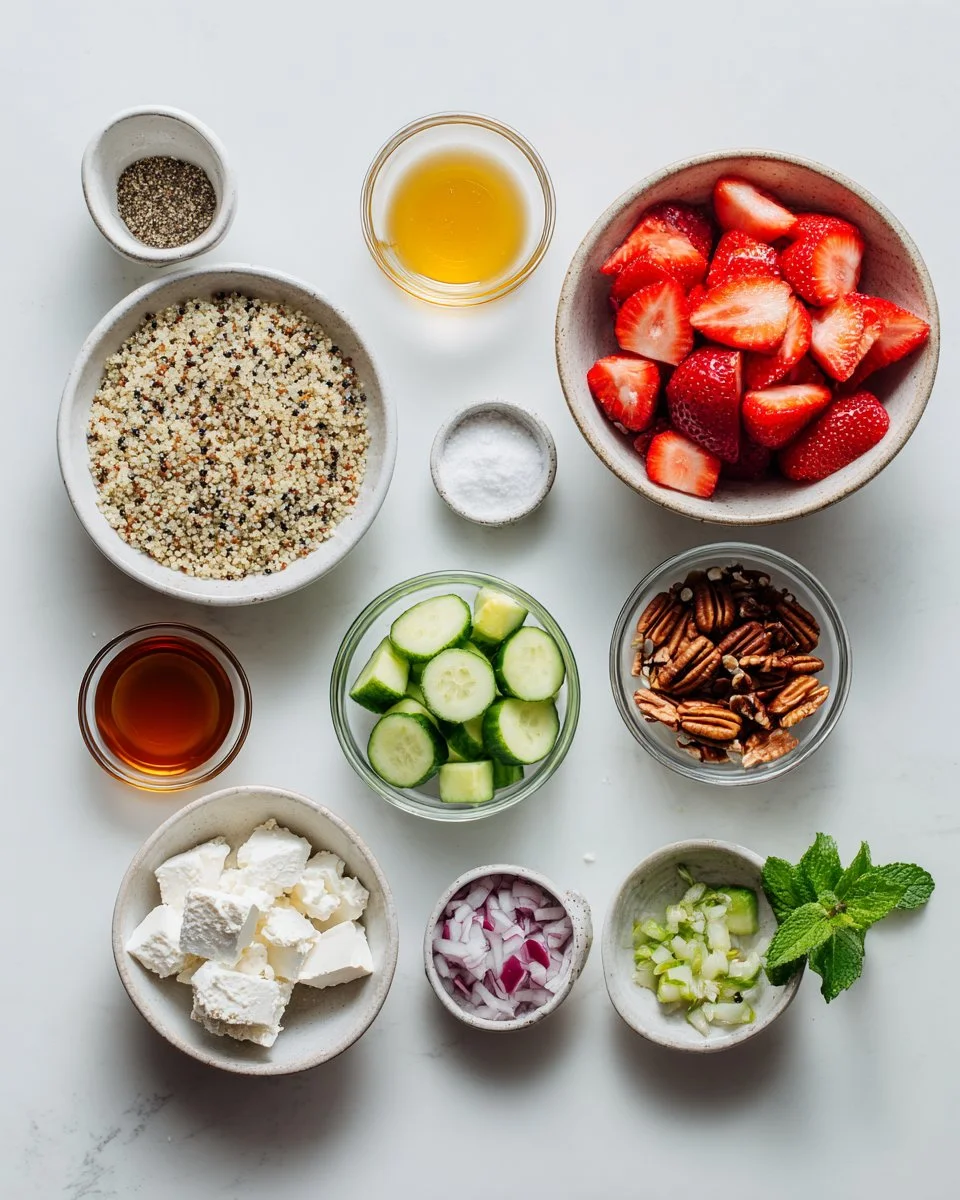Strawberry Quinoa Salad with Pecan Brittle