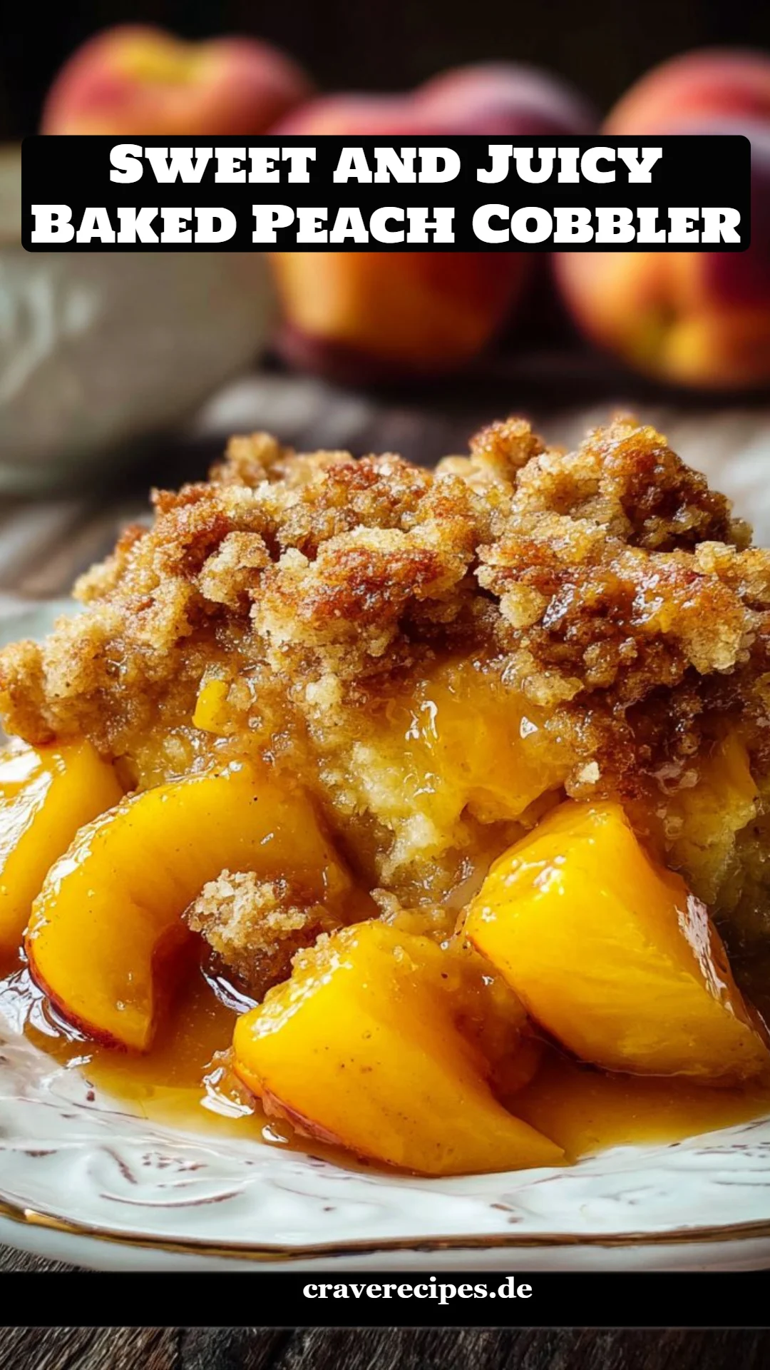 Sweet and Juicy Baked Peach Cobbler