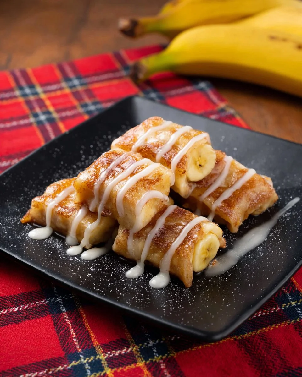Delicious Thai banana roti served with sweet toppings and garnishes
