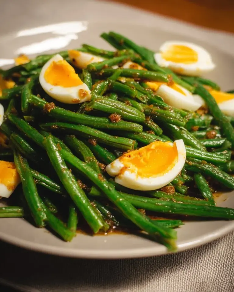 Stir-fried Thai long beans and yardlong beans with vibrant vegetables