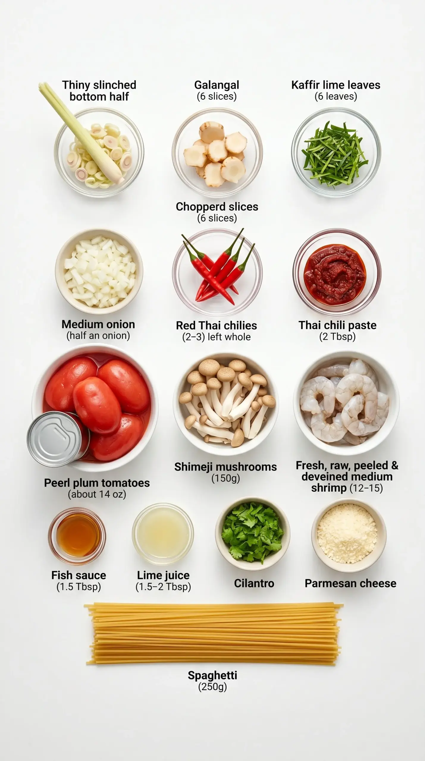 Tom Yum Spaghetti with Shrimp