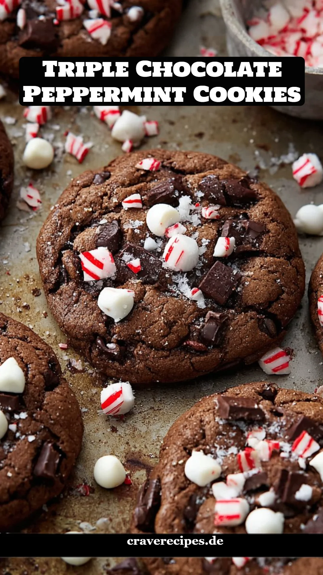 Triple Chocolate Peppermint Cookies